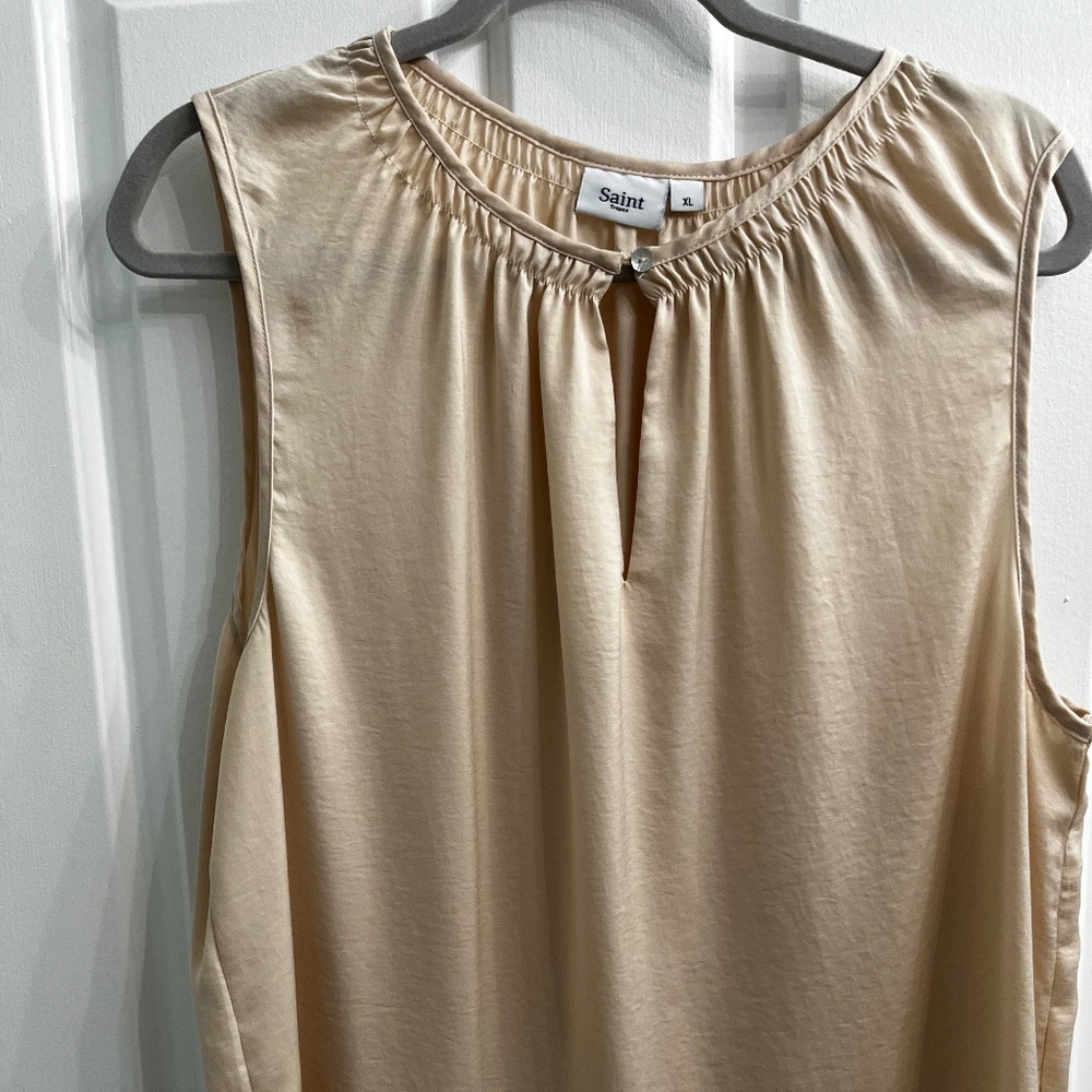 Saint-Tropez Champagne-colored satin camisole